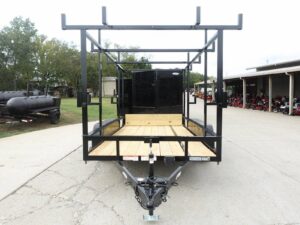 6.4×12 Straight Deck Utility Trailer 6ft Ladder Racks (2) 3500lb Axles - Image 2
