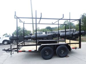 6.4×12 Straight Deck Utility Trailer 6ft Ladder Racks (2) 3500lb Axles - Image 4