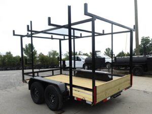 6.4×12 Straight Deck Utility Trailer 6ft Ladder Racks (2) 3500lb Axles - Image 8