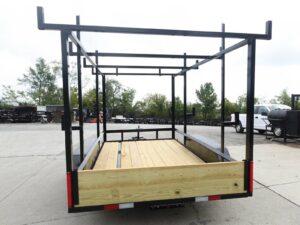 6.4×12 Straight Deck Utility Trailer 6ft Ladder Racks (2) 3500lb Axles - Image 9