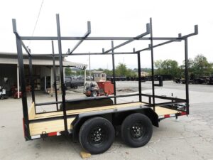 6.4×12 Straight Deck Utility Trailer 6ft Ladder Racks (2) 3500lb Axles - Image 12