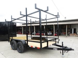 6.4×12 Straight Deck Utility Trailer 6ft Ladder Racks (2) 3500lb Axles - Image 13