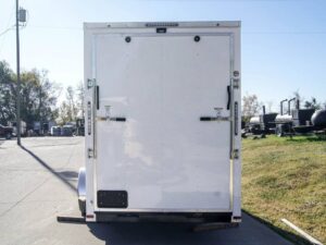 6×14 White Slant Top V-Nose Enclosed Trailer 3,500lb Axle - Image 4