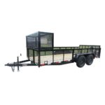 6.4×16 Dovetail Utility Trailer with Front Basket 2ft Mesh (2) 3500lb Axles - Image 2