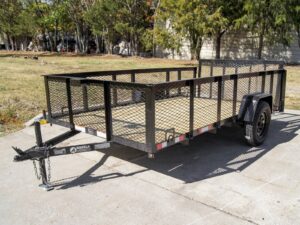 6.4×12 Dovetail Utility Trailer 2ft Mesh Side 3,500lb Axle