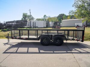 6.4×16 Dovetail Utility Trailer 2ft Mesh (2) 3500lb Axles 7K GVWR - Image 4