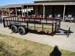 6.4×16 Dovetail Utility Trailer 2ft Mesh (2) 3500lb Axles 7K GVWR