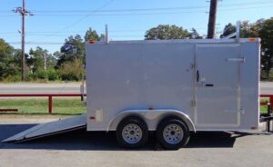 Enclosed Trailer 7’x12′ Silver – ATV Cargo Construction Hauler Storage - Image 2