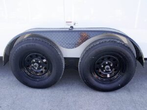 7×14 Enclosed Trailer White V-Nose Blackout Package (2) 3,500lb Axles - Image 10