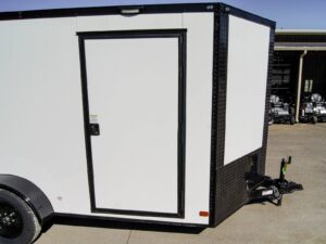 7×14 Enclosed Trailer White V-Nose Blackout Package (2) 3,500lb Axles - Image 12