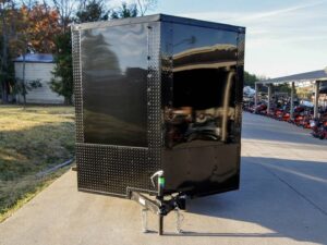 7×14 Enclosed Trailer Black V-Nose Blackout Package 3,500lb Axle Storage - Image 2