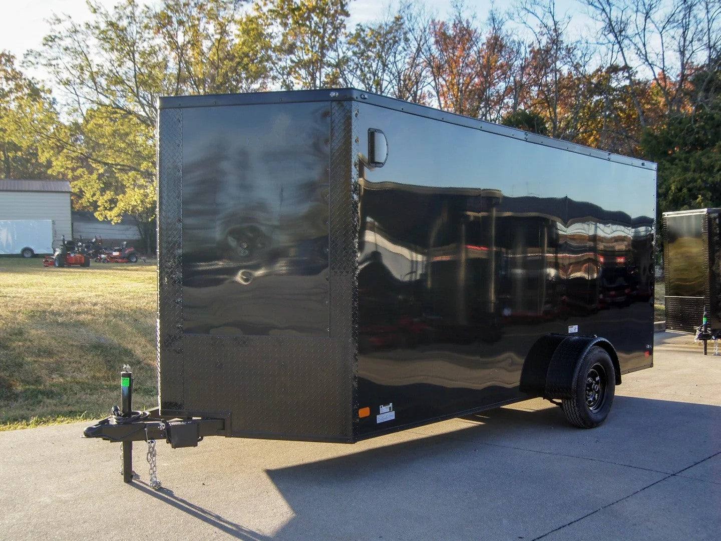 7×14 Enclosed Trailer Black V-Nose Blackout Package 3,500lb Axle Storage 7×14 Enclosed Trailer Black V-Nose Blackout Package 3,500lb Axle Storage - Image 1