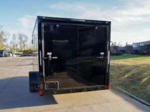 7×14 Enclosed Trailer Black V-Nose Blackout Package 3,500lb Axle Storage - Image 4