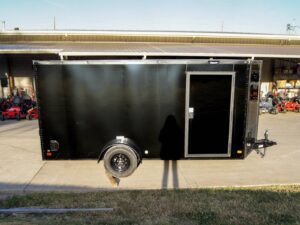 7×14 Enclosed Trailer Black V-Nose Blackout Package 3,500lb Axle Storage - Image 7