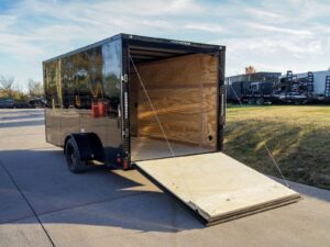 7×14 Enclosed Trailer Black V-Nose Blackout Package 3,500lb Axle Storage - Image 8