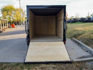 7×14 Enclosed Trailer Black V-Nose Blackout Package Storage (2) 3,500lb Axles - Image 11