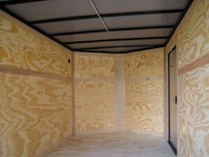 7×14 Enclosed Trailer Black V-Nose Blackout Package Storage (2) 3,500lb Axles - Image 14