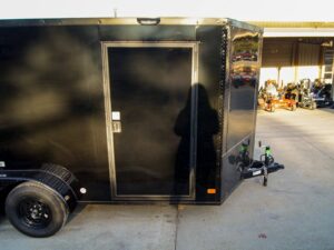 7×14 Enclosed Trailer Black V-Nose Blackout Package Storage (2) 3,500lb Axles - Image 17