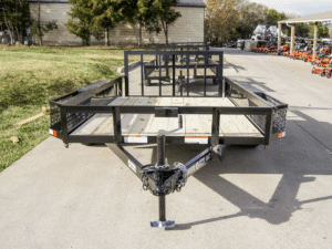 6.4×12 Dovetail Utility Trailer with Side Baskets (2) 3500lb Axles - Image 4