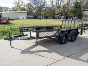 6.4×12 Dovetail Utility Trailer with Side Baskets (2) 3500lb Axles - Image 5