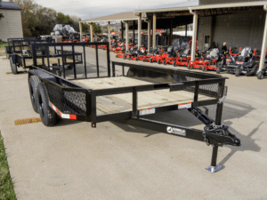 6.4×12 Dovetail Utility Trailer with Side Baskets (2) 3500lb Axles - Image 2