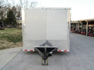 8.5×32 Silver Enclosed Car Hauler Trailer With Ramp and side door (3) 7K Axles 21k GVWR - Image 3