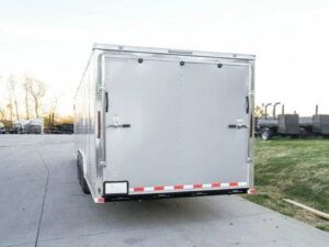 8.5×32 Silver Enclosed Car Hauler Trailer With Ramp and side door (3) 7K Axles 21k GVWR - Image 7