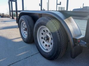 6.4 x 16 Straight Deck Tandem Axle Utility Trailer w/ 6ft Ladder Racks - Image 13