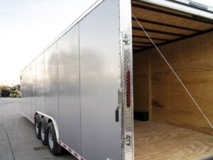 8.5×32 Silver Enclosed Car Hauler Trailer With Ramp and side door (3) 7K Axles 21k GVWR - Image 15