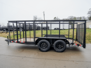 6.4×14 Dovetail Utility Trailer with 4ft Rails (2) 3500lb Axles - Image 3