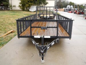 6.4×16 Straight Deck Utility Trailer with 2ft Mesh Sides Tall Gate 7K GVWR - Image 2