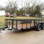 6.4×16 Straight Deck Utility Trailer with 2ft Mesh Sides Tall Gate 7K GVWR