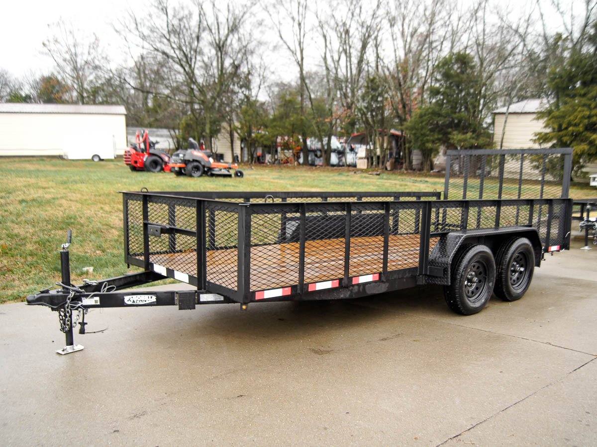 6.4×16 Straight Deck Utility Trailer with 2ft Mesh Sides Tall Gate 7K GVWR 6.4×16 Straight Deck Utility Trailer with 2ft Mesh Sides Tall Gate 7K GVWR - Image 1