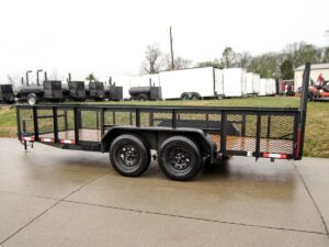 6.4×16 Straight Deck Utility Trailer with 2ft Mesh Sides Tall Gate 7K GVWR - Image 3