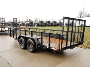 6.4×16 Straight Deck Utility Trailer with 2ft Mesh Sides Tall Gate 7K GVWR - Image 4