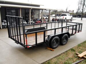 6.4×16 Straight Deck Utility Trailer with 2ft Mesh Sides Tall Gate 7K GVWR - Image 7