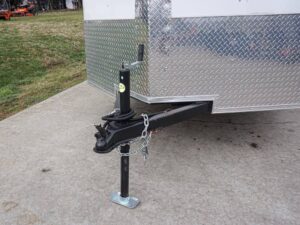 6′ X 12′ White Enclosed V-Nose Trailer with Diamond Plate Floor Storage - Image 9