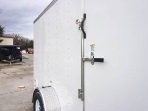 6′ X 12′ White Enclosed V-Nose Trailer with Diamond Plate Floor Storage - Image 13