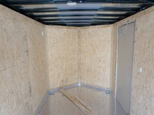 6′ X 12′ White Enclosed V-Nose Trailer with Diamond Plate Floor Storage - Image 19
