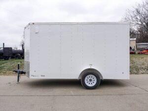 7×12 V-Nose Enclosed Trailer 3,500lb Axle with Ramp and Brakes - Image 4