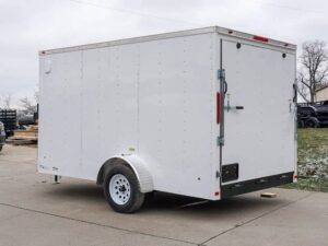 7×12 V-Nose Enclosed Trailer 3,500lb Axle with Ramp and Brakes - Image 6