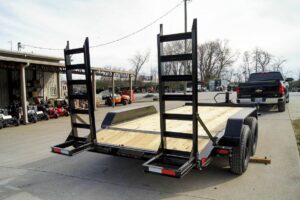 7×14 IBeam Equipment Trailer (2) 7K Axles with Stand-Up Ramps 14K GVWR - Image 7
