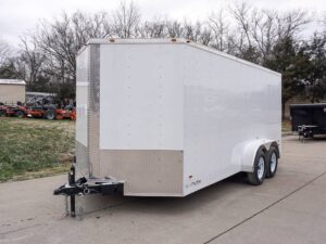 7×16 White V-Nose Enclosed Trailer Lawn Mower Cargo Trailer Storage - Image 7