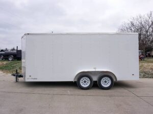 7×16 White V-Nose Enclosed Trailer Lawn Mower Cargo Trailer Storage - Image 8