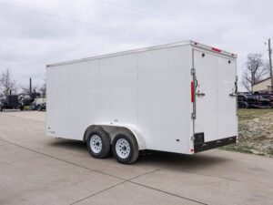 7×16 White V-Nose Enclosed Trailer Lawn Mower Cargo Trailer Storage - Image 9