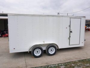 7×16 White V-Nose Enclosed Trailer Lawn Mower Cargo Trailer Storage - Image 11