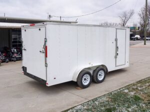 7×16 White V-Nose Enclosed Trailer Lawn Mower Cargo Trailer Storage - Image 12
