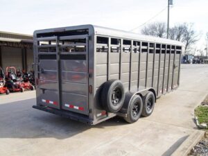 20ft Charcoal Gooseneck Livestock Cattle Trailer (2) 7K Axles 14K GVWR - Image 7