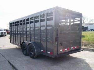 20ft Charcoal Gooseneck Livestock Cattle Trailer (2) 7K Axles 14K GVWR - Image 9