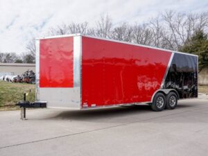 Enclosed Trailer 8.5’x22′ Red & Black – Car Hauler Storage - Image 2
